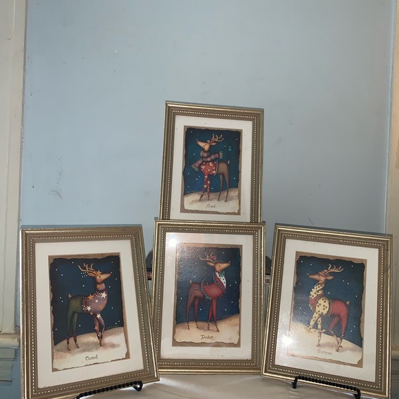 Christmas Art. “Vintage Rebecca Ruegger Christmas Reindeer Art. 9”by7” - Picture 2 of 5